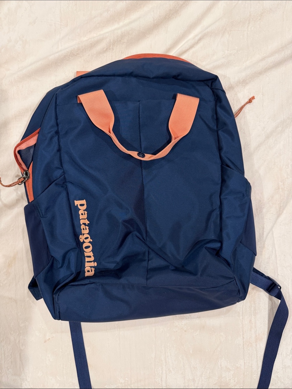 Patagonia Navy Backpack with Coral Accents